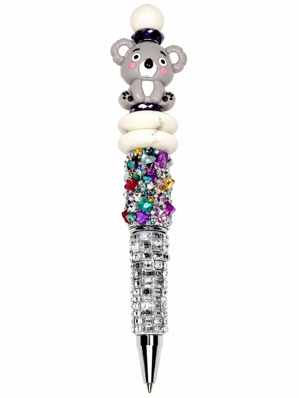 Handcrafted Beaded Pens | Cute Koala & Panda Rhinestone Ballpoint Pens | Gift